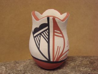 Mini Native American Jemez Pueblo Pottery Clay Pot By Chinana