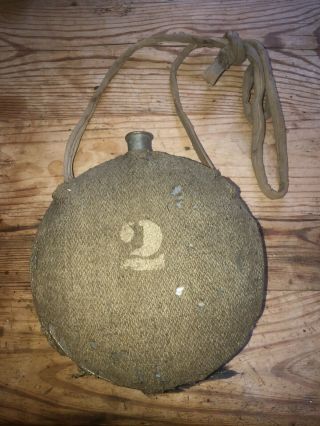 Civil War Model 1858 Canteen To Maine 2nd 12th Vols.  Cover Strap