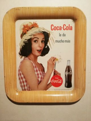 Vintage Mexican Tome Coca Cola Mini Tin Tray From 60 