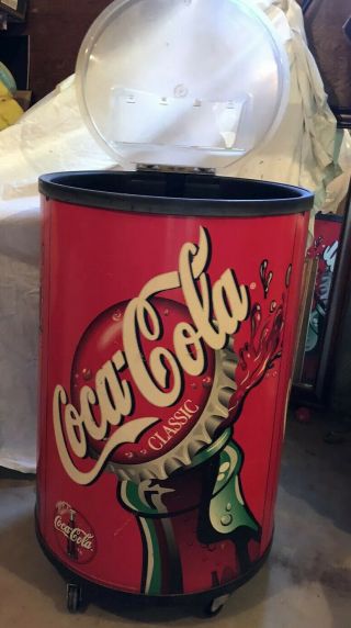 Round Coca - Cola Soda Can Merchandiser Cooler For Cookouts/man Cave/ Gift