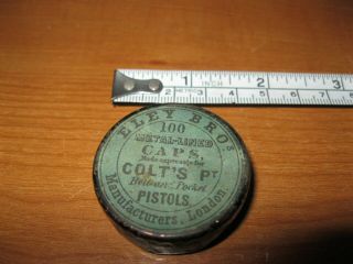 Antique Eley Bros Of London Percussion Cap Tin For Colt 