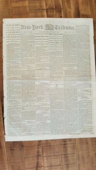 Historic June 23,  1862 York Daily Tribune Civil War Era Newspaper