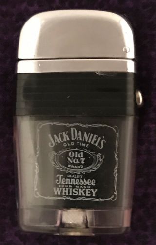 Vintage Scripto Vu Lighter Black Band Jack Daniels Whiskey Old No.  7 Rare