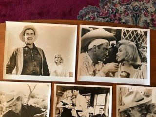 6 Vintage b/w photographs of Marilyn Monroe in The Misfits 8x10 2