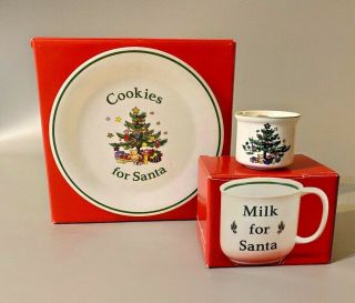 Vintage Nikko Christmastime Cookies For Santa Milk For Santa Votive
