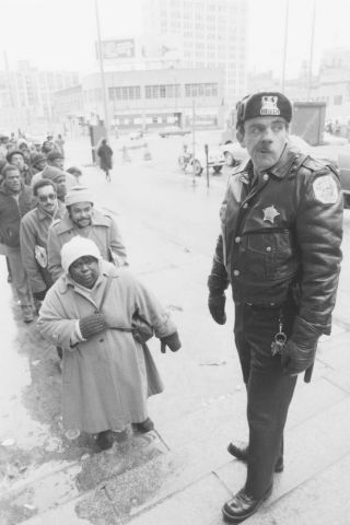 6 Photo Negatives Chicago Pd Police Officer Downtown Long Line African Americans