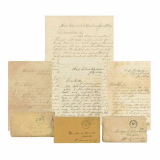4 Civil War Letters By Private Mason S.  Chambers,  169th York - Hart Island