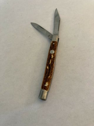 Vintage Imperial 2 Blade Folding Pocket Knife Prov.  Ri Made In Usa - Wood 3”