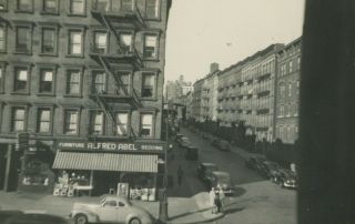 Birds Eye View City Street Scene Building 1940 Vintage Photo Vernacular Snapshot