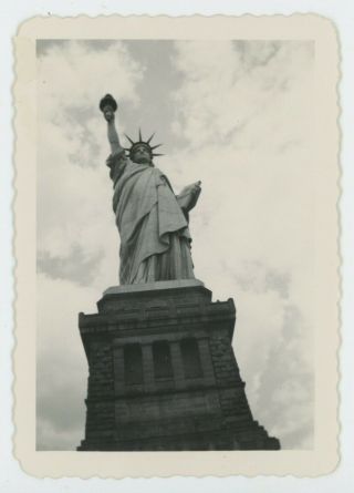 Statue Of Liberty Pov York Vintage Snapshot Photo