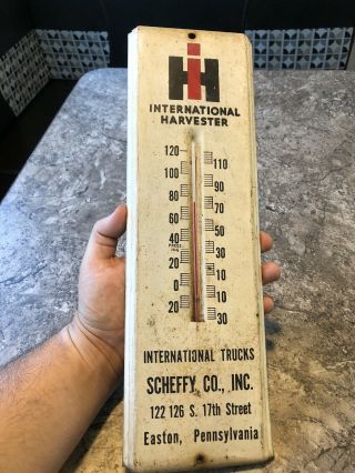 Vintage International Harvester Advertising Thermometer Ih Trucks Easyon Pa Sign