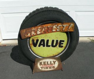 Vintage Kelly Springfield Tire Display Stand With Insert,  Gas Station Dealer 4