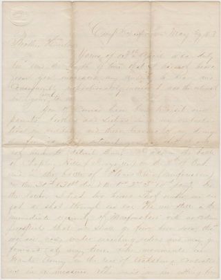 1863 Civil Was Soldier Letter Murfreesboro Tn - Major G.  W.  Chandler - 88th Ill