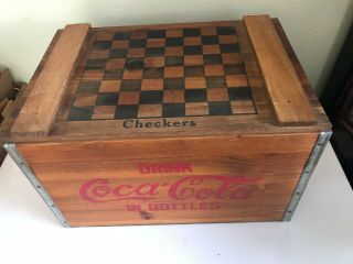 1950’s Coca - Cola Wooden Box Crate With Checker Board Top,  Atlanta GA. 3