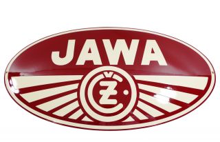 Enamel Plaque Jawa 37x69 Cm Motorcycle Emblem Motor Sign Logo Plate