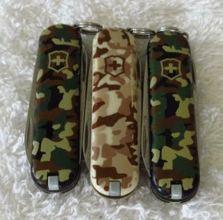 Victorinox 58mm Camo Classic Swiss Army Knives,  Need Cleaning