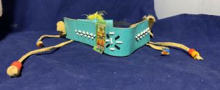 Vintage Pueblo Indian Native American Beaded Headband Tourist Souvenir Adult Sz