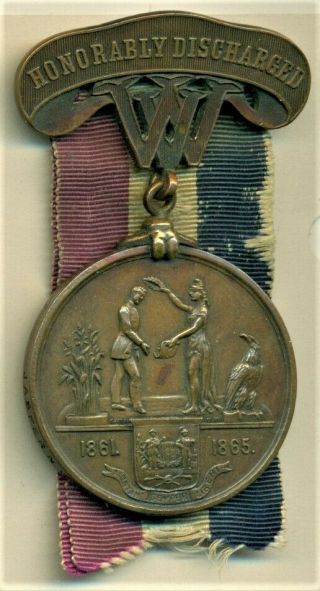 West Virginia Civil War Honorable Discharge Medal Jasper Wilson Baty F 1st Reg