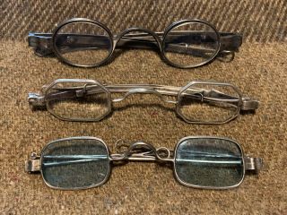 Set of 3 Eyeglasses / Spectacles Antebellum / CW Period 1820’s - 1860’s 3
