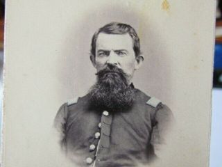 Urbana Ohio Bearded Civil War Officer Cdv Photograph