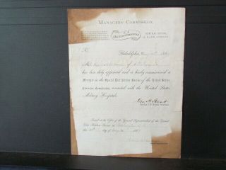 1864 Us Christian Commission Appointment Signed By Annie Turner Wittenmeyer