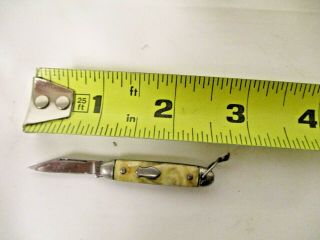 Usa Miniature Keychain Folding Pocket Knife - Single Blade Mother Of Pearl 1 1/2 "