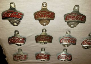(10) Vintage Starr X Coca Cola Bottle Openers Wall Mount Antiques Nos
