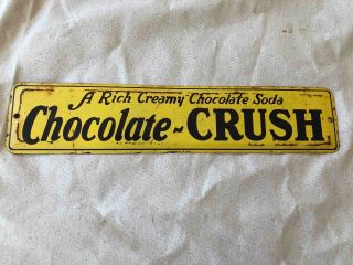 Old Chocolate - Crush General Store Painted Tin Advertising Soda Sign