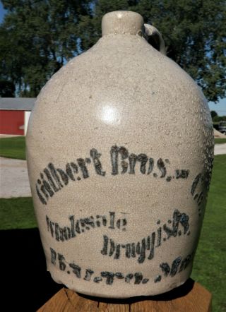 Gilbert Bros & Co,  Druggists,  Baltimore,  Md,  1 Gal,  Salt Glaze Jug