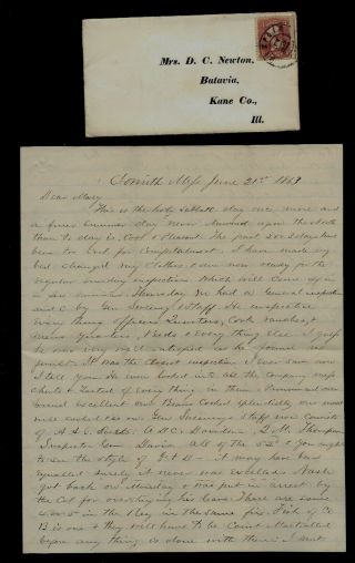 Civil War Letter - 52nd Illinois Infantry - Writes Of Alabama Colored Troops