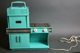 Vintage 1960s Kenner Easy Bake Oven Turquoise W/ 3 Pans And Accessories.  No Box.