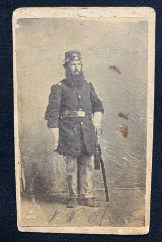 Civil War Cdv Photo Colonel John W.  Shaw 34th Ohio Killed At Winchester Va 1864