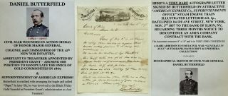 Civil War Wia Medal Honor General Colonel 12th Ny Infantry Amex Letter Signed Vf