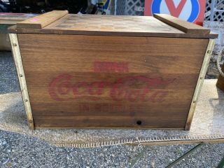 1950’s Coca - Cola Wooden Box Crate With Checker Board Top,  Atlanta Ga.