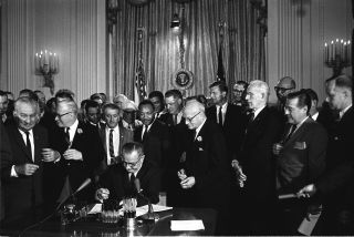 1964 - Signing Of The Civil Rights Act - President Lyndon Johnson - Martin Luther King