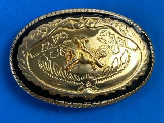 Usa Made 4 " Western Rodeo Cowboy Award Belt Buckle