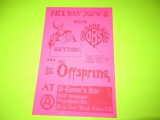 Vintage The Offspring Concert Tour Flyer Hardcore Punk
