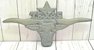 Texas Star Longhorn Cast Iron Wall Plaque Decor,  Home,  Barn,  Ranch,  Wall Sign