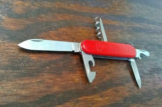 Victorinox Swiss Army Spartan Red 6 Blade Folding Pocket Knife Cork Screw Punch