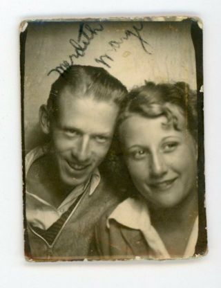 Couple Posing Together In Photobooth Vintage Photo Booth Beehive Hair
