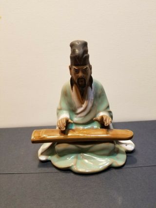 Exquisite Vintage 4” Figurine Chinese Export Shiwan Mudman Musician