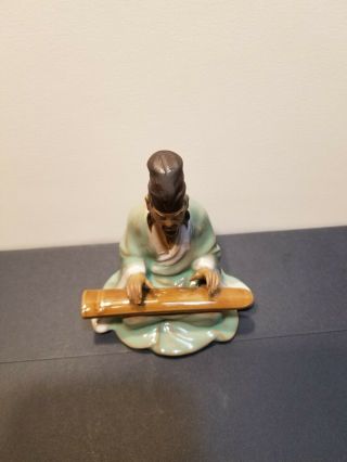 Exquisite Vintage 4” Figurine Chinese Export Shiwan Mudman Musician 2