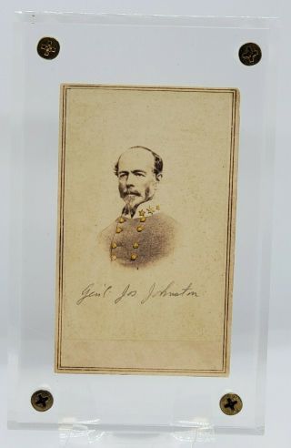 Carte - De - Visite Cdv Of Civil War Confederate General Joe Johnston