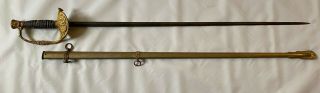 1860 Civil War Staff & Field Officer ' s Sword/Gaylord MFG Chicopee,  Mass 2