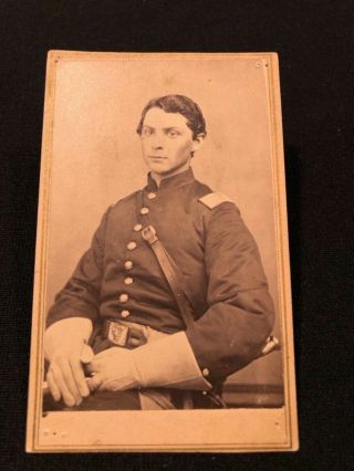Civil War Soldier Identified Cdv Photograph 3rd Ri Hvy Arty And 2nd Ri Infantry