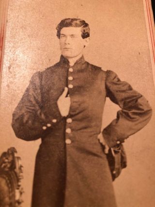 CIVIL WAR SOLDIER IDENTIFIED CDV PHOTOGRAPH 23rd and 56th PA INFANTRY (WIA) 2