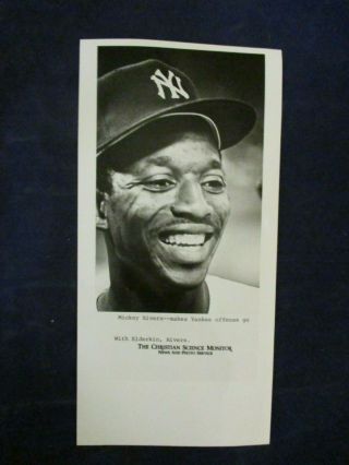 Vintage Mlb Mickey Rivers York Yankees Glossy Press Photo