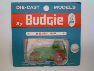 Vintage Budgie Toys No.  26 Aveling Barford Road Roller On Card C.  1963
