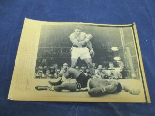 Muhammad Ali Stands Over Sonny Liston After Knock Out Vintage Wire Press Photo