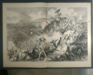 Vintage Civil War Print Battle Of Vicksburg 1863